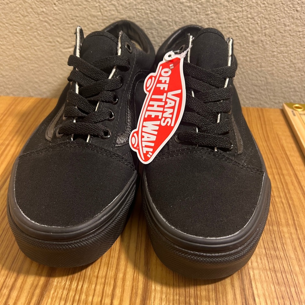 VANS Skate‎ Old Skool Low Top Skateboarding Shoes in Black/Black, NWOT - Picture 2 of 7